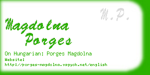 magdolna porges business card